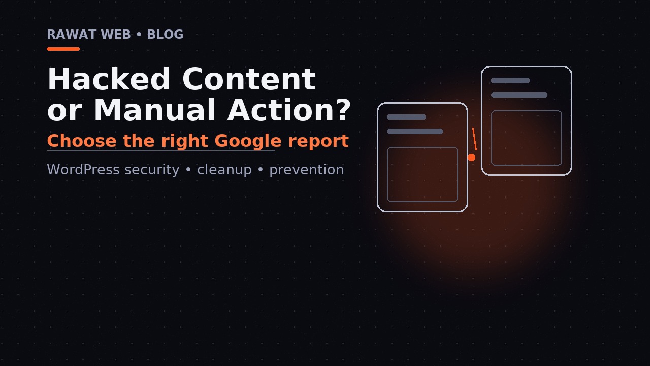 Editorial comparison of the Search Console Security Issues report, Manual Actions report, and a browser Safe Browsing warning.